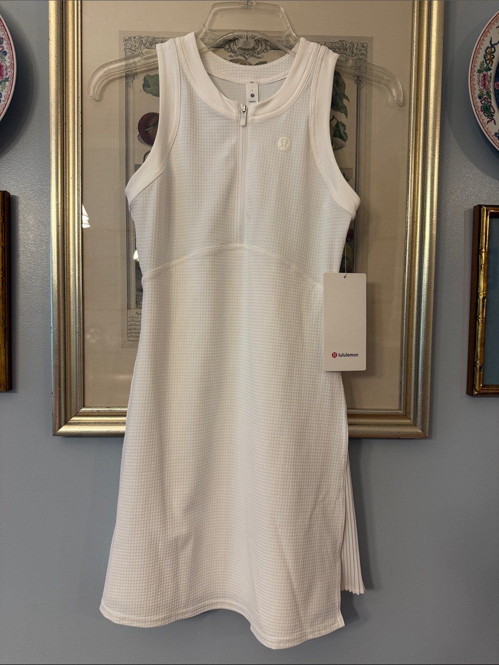 lululemon athletica White Grid-Texture Sleeveless Tennis Dress BNWT